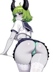 ai_generated ass black_horns dota dota_2 from_behind mayihavesomeslops panties pugna_(pugna's_quest) serafuku upskirt