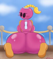 anthro big_ass bomb bombette huge_ass nintendo nintendo_64 paper_mario philahorns pink_body
