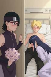 1boy 2026 2d 2girls ai_generated ai_video aistuffo animated black_hair blonde_hair blowjob blush boruto:_naruto_next_generations clothing dark_hair flower glasses headband hentai hospital hyuuga_hinata incest long_hair lying lying_on_back lying_on_bed mother mother_and_son naruto_(series) peeping penis penis_in_mouth sarada_uchiha short_hair sound standing straight sucking sucking_penis tagme uncensored uzumaki_boruto video whisker_markings