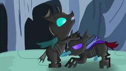 changeling duo friendship_is_magic incest jbond male my_little_pony oral penis pharynx_(mlp) thorax_(mlp) yaoi young