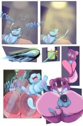 anthro big_ass big_breasts breasts_bigger_than_head breasts_pressed_against_another chibbi female love_doll lovedoll_toy_factory mew_(pokemon) p1k4achumostacho pokemon scary_face shattered_glass teddi_(gremlingrounded) voluptuous_female