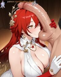 1boy 1girl 1girls adult adult_female ai_generated asymmetrical_gloves balls ballsack big_breasts big_penis boobs breasts bust busty busty_female busty_girl cock dick dress earrings elbow_glove erected_penis erection female girl gloves gradient_hair hair_ornament himeko_(honkai:_star_rail) honkai:_star_rail honkai_(series) hoyoverse huge_cock jewelry large_breasts large_cock large_dick large_penis licking_balls long_penis machine_muse male mature mature_body mature_female mihoyo penis penis_awe penis_on_face penis_on_head penis_worship precum precum_drip red_glove red_hair sexy sexy_body sleeveless_dress solo_focus sucking_balls testicles tits uncensored uneven_gloves veiny_penis watermark white_dress white_glove yellow_eyes