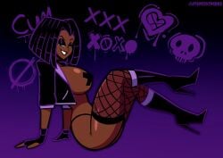 1girls 2026 2d 2d_(artwork) 2d_artwork alternate_version_available ass atomickingboo big_ass big_breasts black-haired_female black_eyeshadow black_hair black_hair_female black_lips black_lipstick boots breasts dark-skinned_female dark_skin digital_media_(artwork) eyeshadow female female_only fingerless_gloves fishnet fishnet_legwear fishnet_stockings fishnets gloves heel_boots heels jacket kassandra_(atomickingboo) kassandra_cruz lips lipstick mostly_nude mostly_nude_female nude nude_female oc original original_character panties pasties side_ass side_boob side_view sideass sideboob solo stockings the_besties_(atomickingboo) x_pasties xoxo