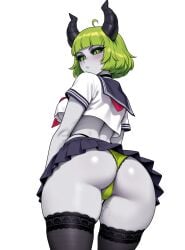 ai_generated ass black_horns dota dota_2 from_behind mayihavesomeslops panties pugna_(pugna's_quest) serafuku upskirt