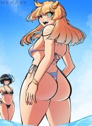 1girls 1transfem beach bikini bridget_(guilty_gear) summer unika_(guilty_gear) voluptuous_body