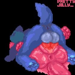 1:1 alpha_channel animated animated_gif anthro anus balls bodily_fluids butt digital_media_(artwork) duo genital_fluids genitals knot paws penetration penile penile_penetration penis_in_vagina pixel_(artwork) pixel_animation prettyjelly sex short_playtime simple_background transparent_background vaginal vaginal_fluids vaginal_penetration