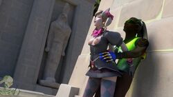 3d alternate_costume animated asian black_cat_d.va d.va dark-skinned_male dark_skin female interracial lúcio mrbonessfm necropolis_(map) no_sound overwatch overwatch_2 tagme video