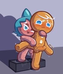 2boys anal anal_sex blush cookie_run cookie_run_kingdom gingerbrave nixkirb18 penis sorbet_shark_cookie yaoi