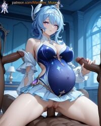 1girl 1girls adult adult_female ai_generated bare_shoulders big_belly big_breasts blue_hair boobs breasts bust busty busty_female busty_girl clothes clothing cock cowgirl_position dark-skinned_male dark_skin detached_sleeves dick dress ebony fancy_clothing female genshin_impact girl girl_on_top group group_sex hair_between_eyes hair_ornament handjob hoyoverse huge_belly indoor indoors large_breasts machine_muse mature mature_body mature_female mihoyo multiple_boys multiple_males odette_(genshin_impact) penis pregnancy pregnant pregnant_belly pregnant_female purple_eyes pussy riding riding_cock riding_penis room sexy sexy_body sleeves snezhnaya_girls solo_focus tits touching_penis uncensored vagina vaginal vaginal_insertion vaginal_penetration vaginal_sex very_dark_skin watermark
