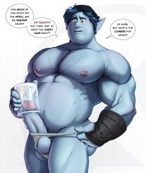 1boy 2021 balls bara barley_lightfoot blitzturner dad_bod disney elf erection gay male male_only muscular nipple_piercing nipples onward_(2020) penis piercing pixar solo tagme yaoi