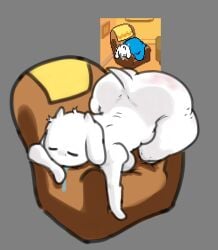 1girls armchair ass big_ass boobs breasts closed_eyes deltarune dibujobienraro fat_ass fur furry goat goat_ears goat_horns horns huge_ass reference_image saliva simple_background sleeping tail thighs