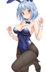 1girl 1girls alternate_version_at_source alternate_version_available amagi_(amagi626) animal_ears armpits bare_shoulders belly belly_button big_breasts blue_eyes blue_hair blush blush_lines blushing blushing_at_viewer bow bowtie breasts brown_pantyhose bunny_ears bunny_girl bunnysuit claw_pose cleavage collar collared_shirt detached_collar fake_animal_ears headband heavy_blush heterochromia hi_res high_heels high_resolution highleg highleg_leotard highres kogasa_tatara large_breasts leotard looking_at_viewer navel navel_visible_through_clothes paid_reward_available pantyhose playboy_bunny rabbit_ears red_eyes short_hair stomach strapless strapless_leotard thick_thighs thighs touhou variant variant_set wide_hips wide_thighs wrist_cuffs