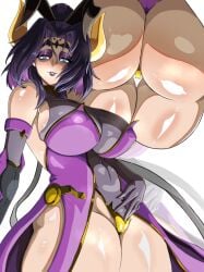 1girls 2025 ass bandai_namco big_breasts big_thighs black_hair blue_eyes bunny_ears bunny_ears_headband demon_girl demon_horns digimon eyelashes female female_only forehead_mark hi_res horns lilithmon looking_at_viewer narrowed_eyes nipple_bulge purple_clothing purple_eyeshadow purple_hair purple_lipstick seven_great_demon_lords smiling smiling_at_viewer solo thick_ass thick_thighs thigh_gap two-tone_hair zaviour