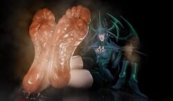 barefoot feet female foot_fetish goddess goddessetheriao3o hela hela_(marvel_rivals) marvel smelly_feet soles sweaty_feet