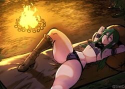 big_ass big_butt cropped femboy green_(artist) green_(original) green_hair imminent_anal imminent_oral imminent_rape imminent_sex light-skinned_femboy light_skin oc original original_character screenshot sleeping thick_ass thick_thighs tomgirl yaoi