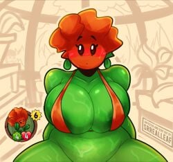 1girls anthro anthrofied ass blush breasts female flora_fauna milf plant plant_girl plant_humanoid plantie plants_vs._zombies plants_vs_zombies popcap_games poppin_poppies_(pvz) pussy srrealleaf