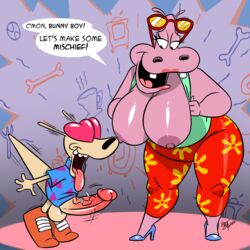 1boy 1girls 2016 aeolus06 anthro big_ass big_breasts duo erection female furry giantess gladys_hippo hippopotamus hippopotamus_humanoid imminent_sex larger_female male mammal marsupial nickelodeon penis rocko rocko's_modern_life rocko_rama size_difference smaller_male straight thick_thighs undressing wallaby