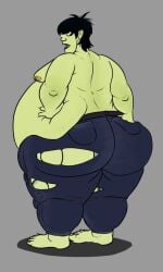 commission crocsinsocks fat_fetish gorillaz huge_belly male_only morbidly_obese murdoc_niccals obese solo weird wtf