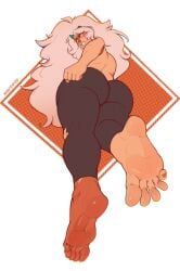 barefoot feet feet_focus foot_fetish jasper_(steven_universe) looking_at_viewer msyddod soles steven_universe toes