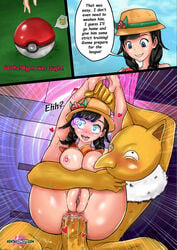 1boy 1girls anal anal_sex ass big_breasts big_penis black_eyes black_hair blue_eyes bottomless braid comic eyelashes femsub furry hat heart holding human hypno hypnosis interspecies jankingen maledom mind_control nintendo nipples open_mouth pendulum penis poke_ball pokemon pokemon_(species) pokemon_sm pokemon_usm pokephilia pussy rape selene_(pokemon) sex short_hair smile speech_bubble spiral_eyes spread_legs straight sweat text tongue_out topless url veins veiny_penis watermark white_fur yellow_fur