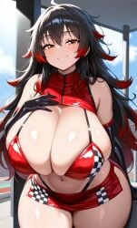 1girls ai_assisted ai_generated amber_eyes big_ass big_breasts black_hair breasts breasts_bigger_than_head curves curvy curvy_body curvy_female curvy_figure curvy_hips dominant_female dress elbow_gloves enormous_breasts ftggtgg gigantic_breasts gloves highleg huge_ass huge_breasts hyper_breasts large_ass large_breasts massive_breasts navel race_queen racequeen red_hair seducing seductive seductive_eyes seductive_look seductive_pose seductive_smile skirt solo solo_female solo_focus sorceress_sophia thick_ass thick_thighs thighhighs two_tone_hair villain villainess