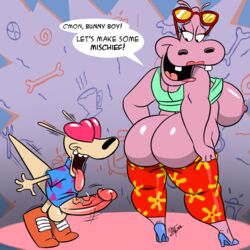 1boy 1boy1girl 1girls 2016 aeolus06 anthro big_ass big_breasts duo erection female furry gladys_hippo hippopotamus hippopotamus_humanoid imminent_sex larger_female male mammal marsupial nickelodeon penis rocko rocko's_modern_life rocko_rama size_difference smaller_male straight thick_thighs undressing wallaby