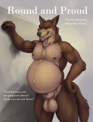 alistair_(ven_blackfurr) animal_genitalia anthro balls belly big_balls big_belly big_sheath canid canine canis genitals hi_res male mammal pregnant pregnant_anthro pregnant_male sheath solo ven_blackfurr wolf