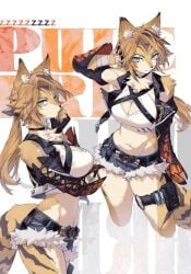 big_breasts breasts cat_ears cat_tail catgirl cleavage female furry huge_breasts pulchra_(zenless_zone_zero) szoka tagme thick_thighs wide_hips zenless_zone_zero