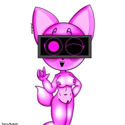 1girls animal_ears animal_nipples animal_nose animal_only animal_pussy animal_tail belly_button breasts eyebrows eyelashes female female_only fingers fox fox_ears fox_girl fox_tail hand_on_butt happy headset humanoid incredibox_mod no_bra no_panties no_sex peace_sign photoshop pink_body pink_eyes pink_fox pink_fur pink_hair pink_nipples pink_skin pussy real tail virtual_reality virtualgirl vr vr_headset vurr_(abgerny) watermark white_background