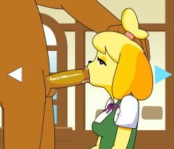 1boy 1boy1girl 1girls 2d 2d_animation animal_crossing anthro ball_lick ballsurfing black_eyes blonde_hair blowjob bouncing_breasts breasts closed_eyes clothed_sex clothing cum cum_in_mouth cum_in_throat cum_inside deep_penetration deepthroat drinking_cum empty_eyes eyes_rolling_back face_fucking fast fellatio female furry hand_on_head isabelle_(animal_crossing) kneeling licking_penis male minus8 music nintendo open_mouth oral oral_penetration oral_sex penis_in_mouth sound swallowing tagme video video_games