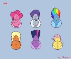 absurd_res anus applejack_(mlp) blonde_hair blue_body blue_fur buttplug chapaevv digital_media_(artwork) donut donut_anus equid equine female feral fluttershy_(mlp) friendship_is_magic fur genitals group hair hasbro hi_res horse mammal mane6 multicolored_hair my_little_pony pink_hair pinkie_pie_(mlp) plug_(sex_toy) puffy_anus purple_body purple_fur purple_hair rainbow_dash_(mlp) rarity_(mlp) sex_toy simple_background sprinkles tail twilight_sparkle_(mlp) two_tone_hair white_body white_fur yellow_body