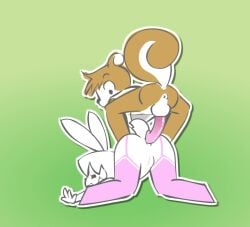 1boy 1girls anal anal_sex anal_sex animal_humanoid animated anthro anus ass backsack bunny bunny_girl color colored female hopping_bullet lingerie_pattern_pets male minus8 no_humans no_sound sex tagme video