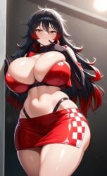 1girls ai_assisted ai_generated amber_eyes big_ass big_breasts black_hair breasts breasts_bigger_than_head curves curvy curvy_body curvy_female curvy_figure curvy_hips dominant_female dress elbow_gloves enormous_breasts ftggtgg gigantic_breasts gloves highleg huge_ass huge_breasts hyper_breasts large_ass large_breasts massive_breasts navel race_queen racequeen red_hair seducing seductive seductive_eyes seductive_look seductive_pose seductive_smile skirt solo solo_female solo_focus sorceress_sophia thick_ass thick_thighs thighhighs two_tone_hair villain villainess