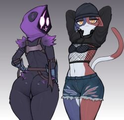 big_ass bubble_butt female fortnite furry huge_ass meow_skulls_(fortnite) mistrct raven_team_leader thick_thighs wide_hips