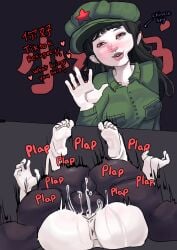 2_panel_comic ccp chinese_clothes chinese_girl chinese_spy chinese_text communism communist mating_press mr.sir_69 plap plap_(sound) self_upload tiktok tiktok_ban xiaohongshu