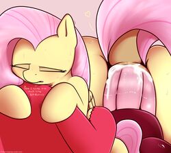 2016 anal anal_sex anus big_macintosh_(mlp) cum cum_in_ass cum_inside dock duo earth_pony english_text equine erection feathered_wings feathers female feral fluttershy_(mlp) friendship_is_magic fur hair heart horse hug male mammal my_little_pony neighday pegasus penetration penis pink_hair pony red_fur sex sweat text wings yellow_fur