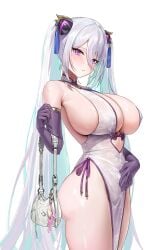 1girls 2025 azur_lane barely_clothed barely_contained blush breasts china_dress chinese_clothes chochomi elbow_gloves female_human hand_on_stomach handbag hourglass_figure huge_breasts human kearsarge_(azur_lane) kearsarge_(springtime_monitoring)_(azur_lane) large_breasts light-skinned_female long_hair looking_at_viewer no_panties pink_eyes purse scantily_clad slim_waist standing tagme teal_hair teal_highlights thick_ass thick_thighs twintails very_long_hair white_hair wide_hips