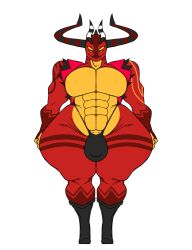 anthro boots bulge clothing dragon footwear g-string hellaverse helluva_boss hi_res male mythological_creature mythological_scalie mythology satan_(helluva_boss) satan_(jakewolf225533) scalie shoes stoopiedoopie topwear underwear vest