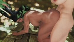 1futa1girl 3d abs all_fours animated balls big_breasts black_hair blue_eyes bouncing_breasts breasts dark-skinned_female dark_nipples doggy_style dominant_futa faceless_character female final_fantasy final_fantasy_xiv freckles futanari green_hair light-skinned_futa long_ears long_hair looking_back multicolored_hair muscular_futa no_sound penis penis_in_pussy pierced_nipples piercing pubes rabbit_ears raised_eyebrows square_enix tagme vaginal_penetration video viera