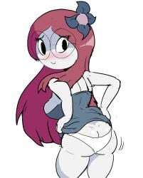 back_view big_ass big_breasts big_butt big_thighs big_titties clothing curvaceous curvaceous_female curvaceous_figure curvy curvy_figure curvy_hips female female_focus female_only glasses loggofrog long_hair original original_character red_hair underwear white_skin
