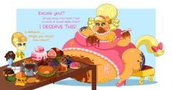 alternate_universe applejack_(mlp) aunt_orange banquet bbw belly big_belly big_breasts big_breasts big_breasts blonde_hair blonde_hair blonde_tail blue_eyes bow bows breasts breasts breasts chubby dining_room dress earth_pony earthpony eating f/f fat fatten fattening fatty feedee feederism feeding female female_only females fetish friendship_is_magic frills frilly gainer gaining green_eyes high_heels huge_belly huge_boobs huge_breasts huge_breasts jewellery kink makeup mare mess messy mlp:fim mlp_fim multiple_characters my_little_pony my_little_pony my_little_pony_friendship_is_magic mylittlepony necklace obese orange_coat orange_fur orange_skin overweight pink_dress poniesfood pony slob speech speech_bubble ssbbw stuffed stuffing table talking thicc thicc_thighs thick_thighs thighs tummy two_females weight weight_gain yellow_coat yellow_fur yellow_skin