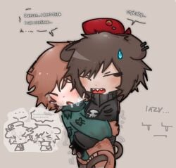 annoyed_expression bad_anatomy billy_(max_design_pro) blush bully closed_eyes crying_with_eyes_closed cum_in_mouth cumming_in_pussy cuntboy dirty drooling duncan_(max_design_pro) furry hugging intersex max_design_pro maxdesignpro monkey one_eye_closed painful ugly_art