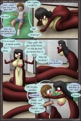2025 2:3 absurd_res anthro apode artist_name balancing_on_tail big_breasts biped black_border black_hair blue_eyes blush border breasts brown_hair clothed clothed_human clothed_male clothing colored comic countershade_face countershade_neck countershade_scales countershade_tail countershade_torso countershading draconcopode duo english_text eye_contact fangs female front_view fully_clothed fully_clothed_human fully_clothed_male genitals grey_eyes hair hi_res holding_face huge_breasts human inside jade_(visorelle) legless looking_at_another looking_back_at_self male mammal naga navel non-mammal_breasts non-mammal_hair non-mammal_navel non-mammal_vulva nude nude_anthro nude_female on_ground open_mouth page_number pussy red_body red_scales scales serpentine side_view speech_bubble standing tail tail_wrapped_around_body teeth text tony_(visorelle) transformation visorelle vulva year yellow_body yellow_scales
