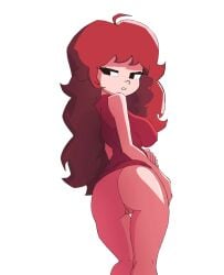 angry ass auburn_hair behind_view big_breasts breasts breekn female friday_night_funkin gf girlfriend_(friday_night_funkin) pussy red_dress red_hair thight_clothing