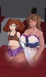 1boy 1femboy 1futa about_to_cum assertive_femboy background blue_eyes blurry_background blush brigand_(tales_of_androgyny) brown_hair clenched_hand commission dark-skinned_futa dark_skin detached_sleeves disguise dress erection erection_under_clothes erection_under_clothing erection_under_dress erection_under_skirt exhibitionism eyes_rolling_back fanart femboydom futa_is_bigger futa_sans_pussy futanari futasub hand_under_clothes handjob handjob_under_clothes hiro_(tales_of_androgyny) intersex jerkingoff_another katsuu_nsfw light-skinned_male light_skin lip_scar long_hair magenta_eyes male masturbating_other precum precum_through_clothing scar stealth_handjob stealth_sex sweat tales_of_androgyny teal_eyes textless_version trying_not_to_cum twintails under_the_table