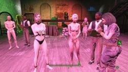 3d 4boys 4girls black_panties fallout_4 game_screenshot mod nude nude_female original_character panties slave slave-hunter311 slave_market slavegirl topless topless_female