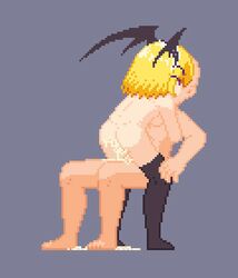 1boy animated ass blonde_hair cowgirl_position cum cum_in_pussy cum_inside female femdom from_side gif male nude pixel_art poring sex simple_background sitting sitting_on_lap sitting_on_person smaller_female straight thighhighs uncensored