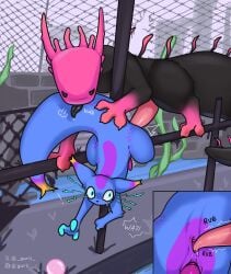 anal big_dom_small_sub detailed_background dominant duo external_gills feral gills gurli hi_res holding_pole imminent_anal imminent_sex lizard_(rain_world) male male/male multicolored_body pink_lizard_(rain_world) questionable_consent rain_world size_difference slugcat surprised twitching videocult