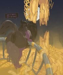 animal_genitalia animal_penis anthro anus areola ass balls big_anus big_breasts big_penis biped black_body black_fur bodily_fluids breasts clothing cum cum_flooding cumshot demon domestic_cat ejaculation equine_genitalia equine_penis excessive_cum excessive_genital_fluids felid feline felis footwear fur genital_fluids genitals gynomorph heterochromia hi_res high_heels horn huge_anus huge_breasts huge_cock hybrid hyper hyper_anus hyper_cum hyper_genitalia hyper_penis intersex legwear lucy_(thisaccountdoesexist) mammal moon mostly_nude nanokindred night nipples outside penis public purple_clothing shoes solid_cum solo solo_focus standing tail thick_thighs thigh_highs