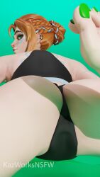 almost_naked ass ass ass_focus butt_focus feet feet_focus feet_up female female_focus foot_fetish foot_focus freja_(overwatch) freja_skov kazworksnsfw looking_at_viewer looking_back overwatch overwatch_2 pov_ass underwear